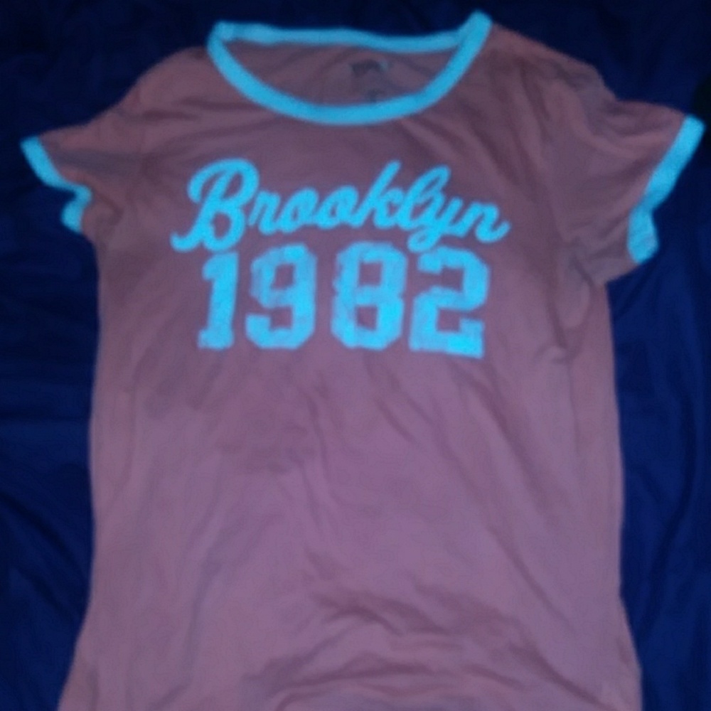 Peach & White Ringer T Shirt